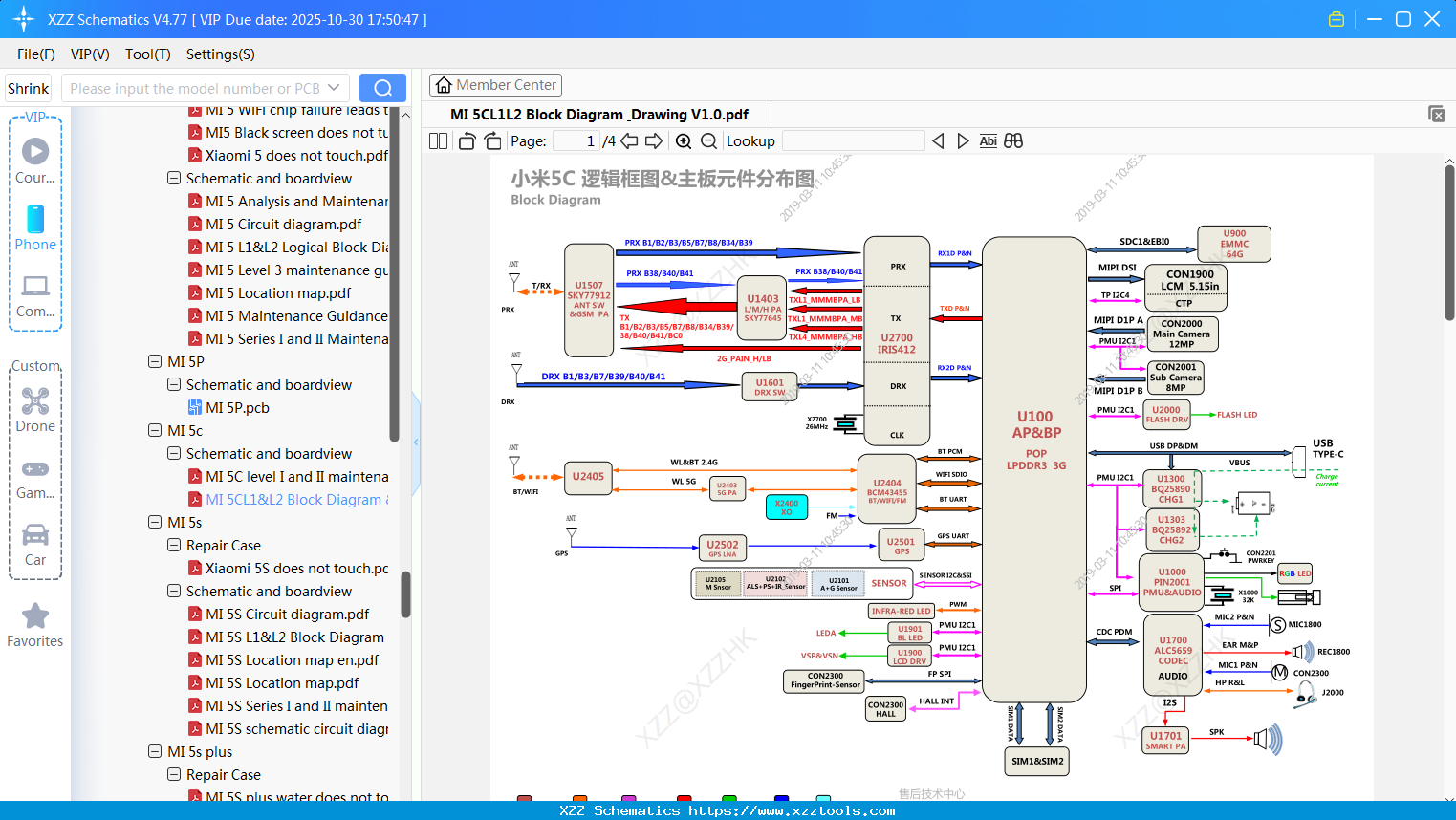 Xiaomi MI 5CL1&L2 Block Diagram & Drawing V1.0